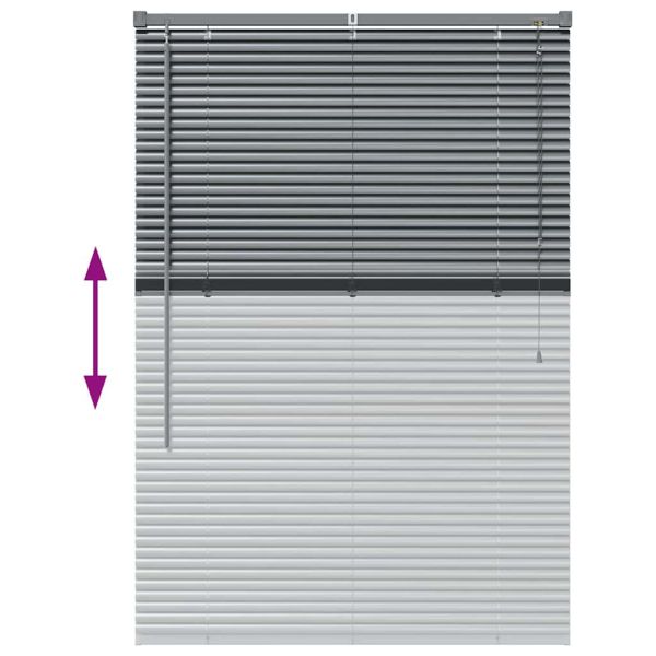 Щора за прозорец С завеси Тъмносив Алуминий