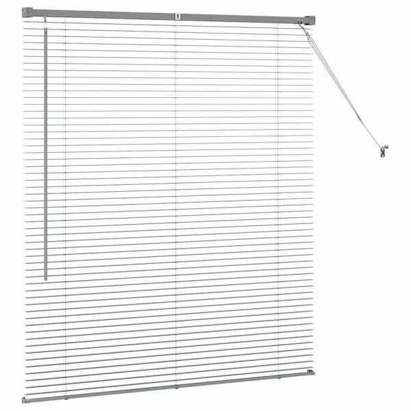 Щора за прозорец С завеси Тъмносив Алуминий