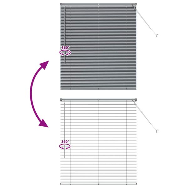 Щора за прозорец С завеси Тъмносив Алуминий