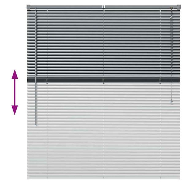 Щора за прозорец С завеси Тъмносив Алуминий