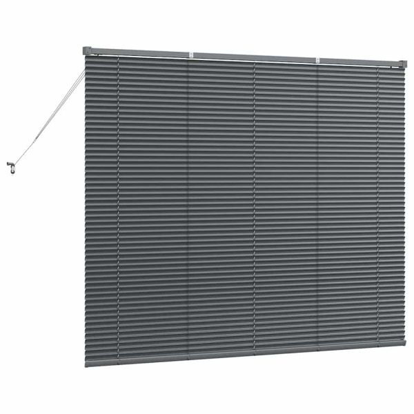 Щора за прозорец С завеси Тъмносив Алуминий