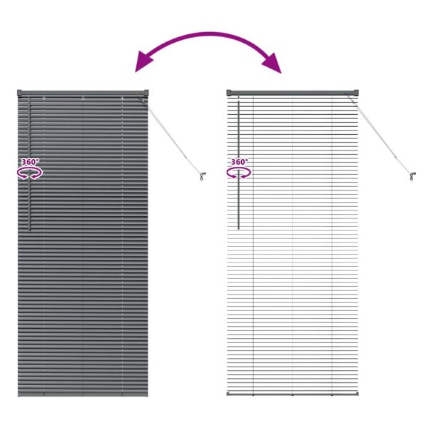 Щора за прозорец С завеси Тъмносив Алуминий