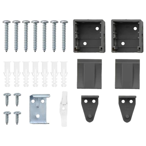 Щора за прозорец С завеси Тъмносив Алуминий