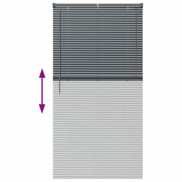 Щора за прозорец С завеси Тъмносив Алуминий