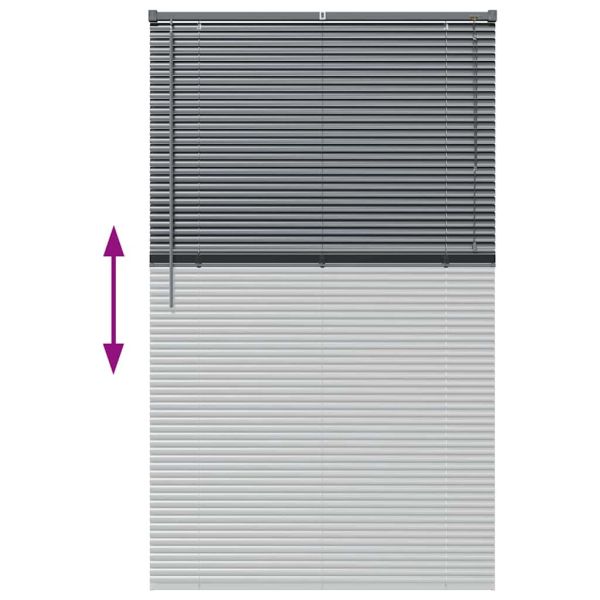 Щора за прозорец С завеси Тъмносив Алуминий