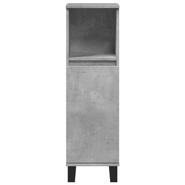 Комплект мебели за баня от 3 части бетонно сив инженерно дърво