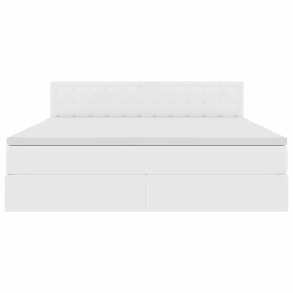 Легло с място за съхранение Чисто бяло 160 x 200 cm Изкуствена