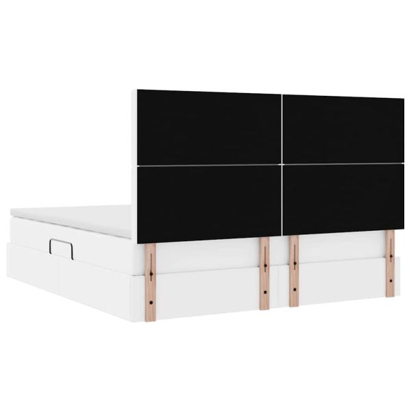 Легло с място за съхранение Чисто бяло 160 x 200 cm Изкуствена