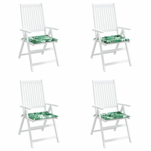 Възглавници за столове 4 pcs Мотив с листа 50 x 50 x 4 cm