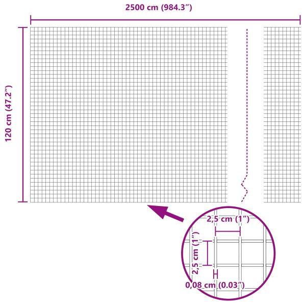 Заварена мрежа ограда Сребрист 1.2 x 25 m
