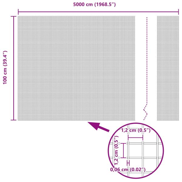 Заварена мрежа ограда Сребрист 1 x 50 m