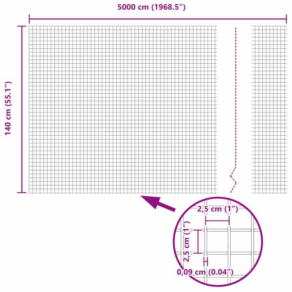 Заварена мрежа ограда Сив 1.4 x 50 m
