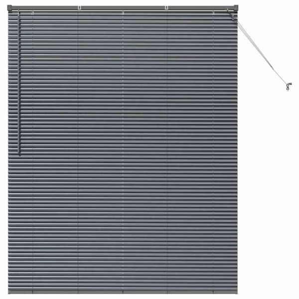 Вертикални щори С завеси Тъмен сив 175 x 140 см Алуминий