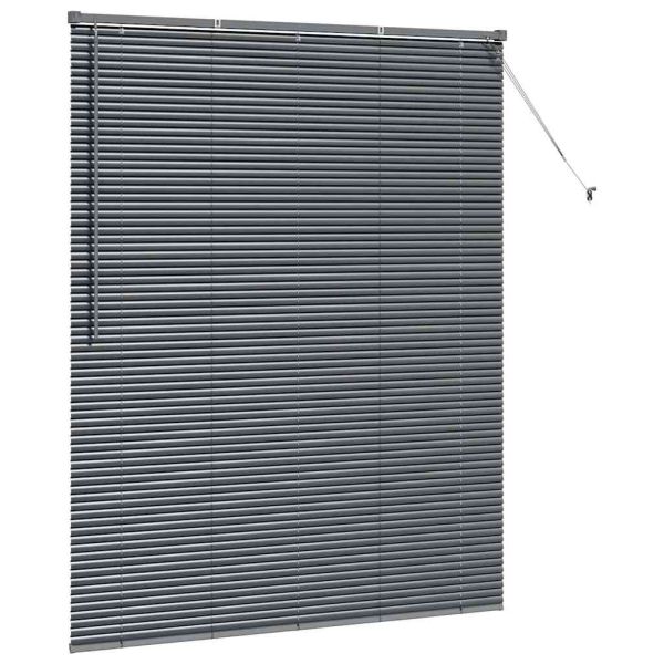 Вертикални щори С завеси Тъмен сив 175 x 150 см Алуминий