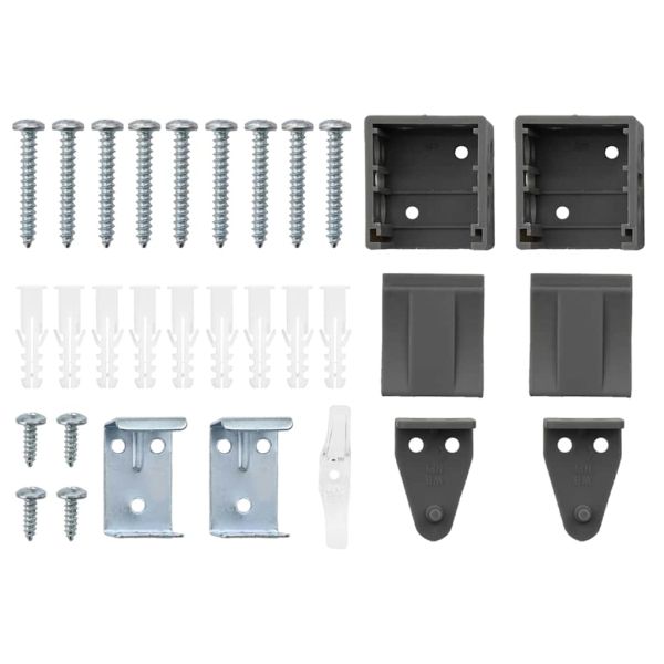 Вертикални щори С завеси Тъмен сив 175 x 155 см Алуминий