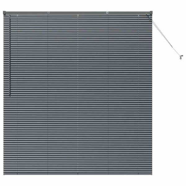 Вертикални щори С завеси Тъмен сив 175 x 160 см Алуминий