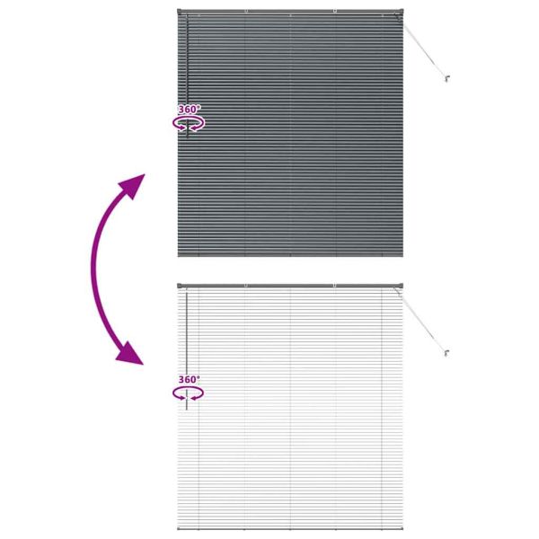 Вертикални щори С завеси Тъмен сив 175 x 160 см Алуминий