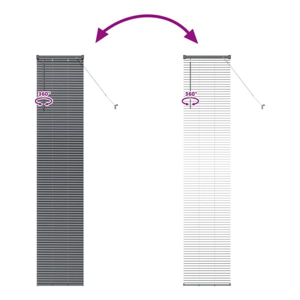 Вертикални щори С завеси Тъмен сив 220 x 50 см Алуминий