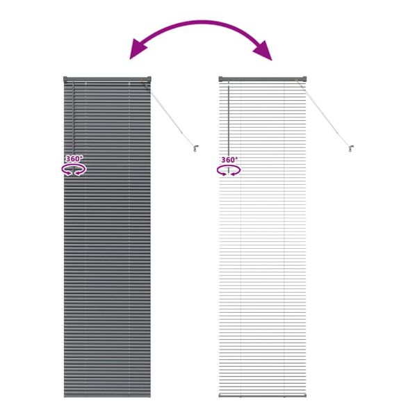 Вертикални щори Тъмен сив 220 x 65 см Алуминий