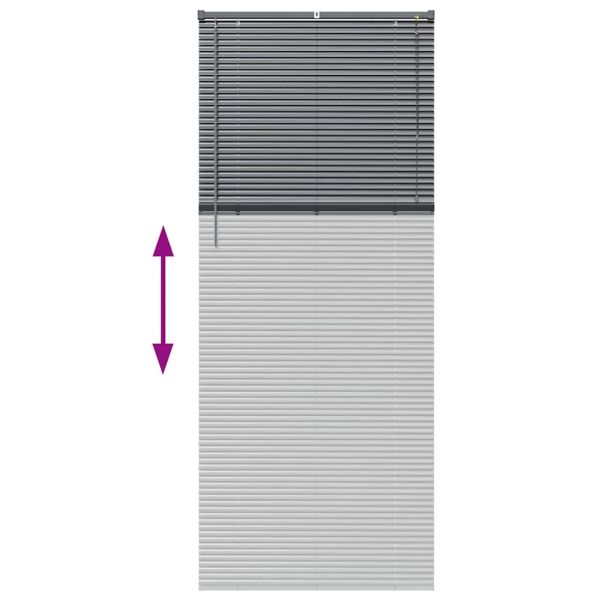 Щора за прозорец С завеси Тъмносив Алуминий