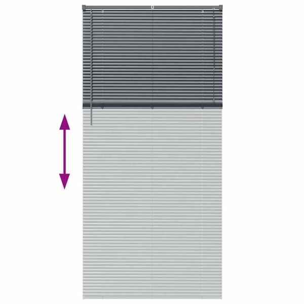 Щора за прозорец С завеси Тъмносив Алуминий