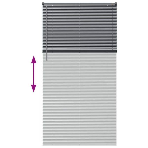 Щора за прозорец С завеси Тъмносив Алуминий