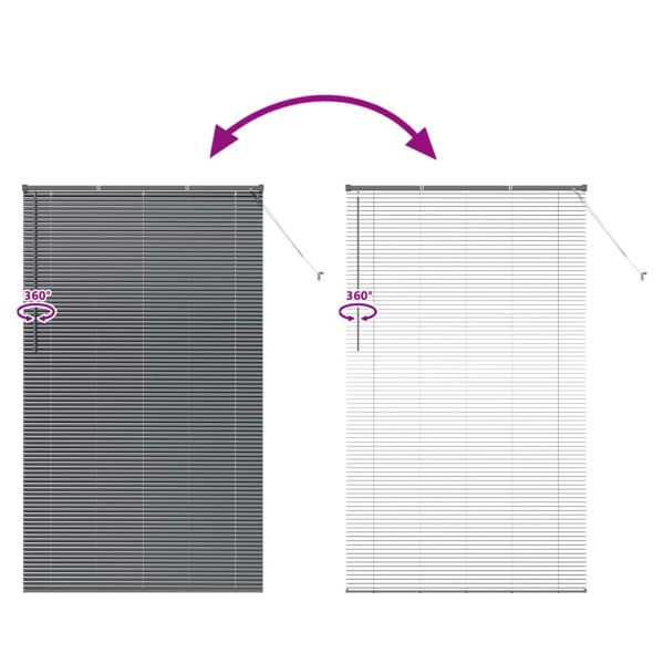 Вертикални щори С завеси Тъмен сив 220 x 125 см Алуминий