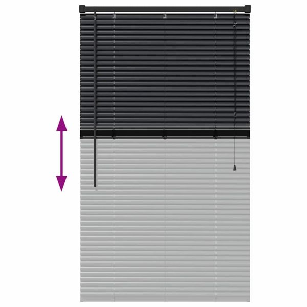 Вертикални щори С завеси Черно 130 x 80 см Алуминий