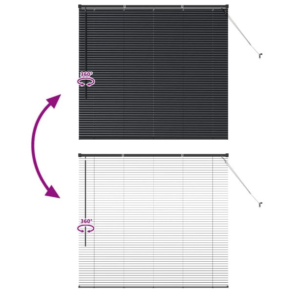 Вертикални щори С завеси Черно 130 x 150 cm Алуминий
