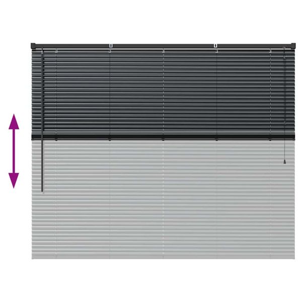 Вертикални щори С завеси Черно 130 x 155 см Алуминий