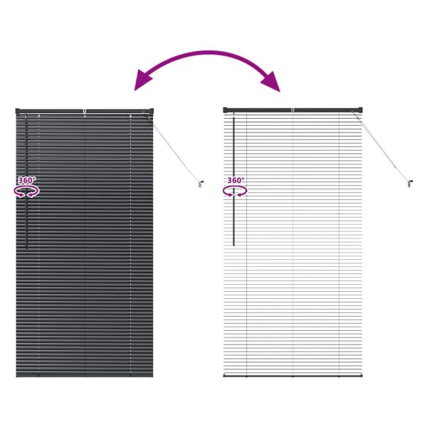 Щора за прозорец С завеси Черно Алуминий