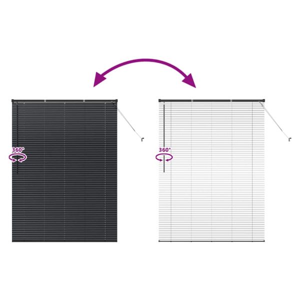 Щора за прозорец С завеси Черно Алуминий