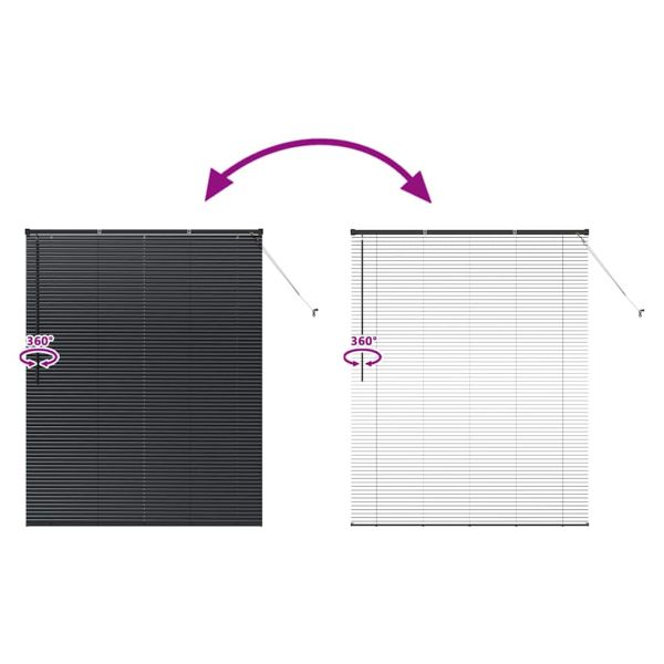 Щора за прозорец С завеси Черно Алуминий