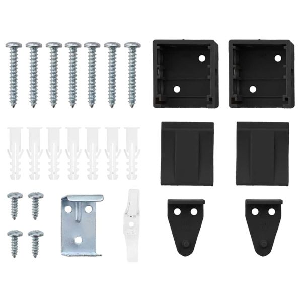 Щора за прозорец С завеси Черно Алуминий