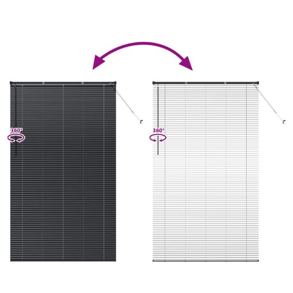 Щора за прозорец С завеси Черно Алуминий