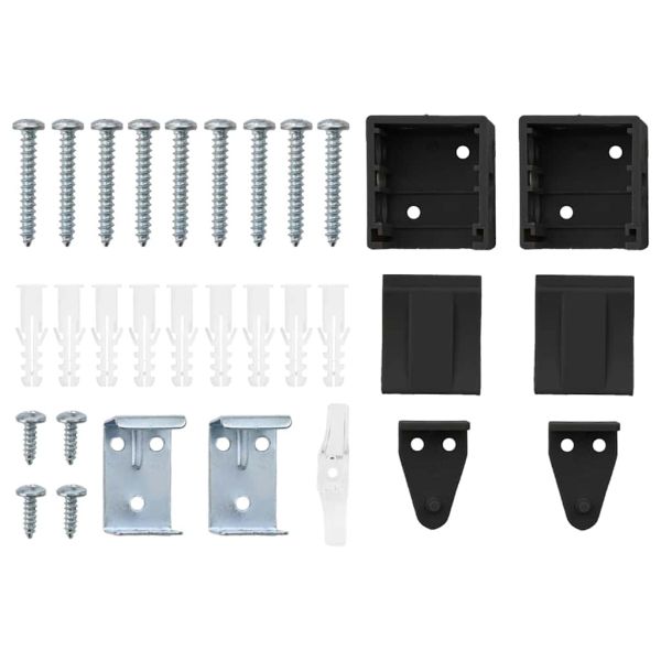 Вертикални щори С завеси Черно 220 x 155 см Алуминий