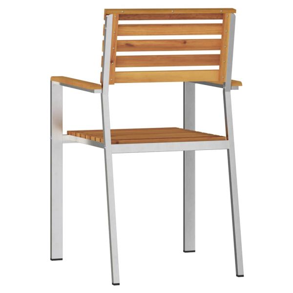 Градинскистол 2 pcs Кафяво 56x54,5x87см Масивно акациево дърво