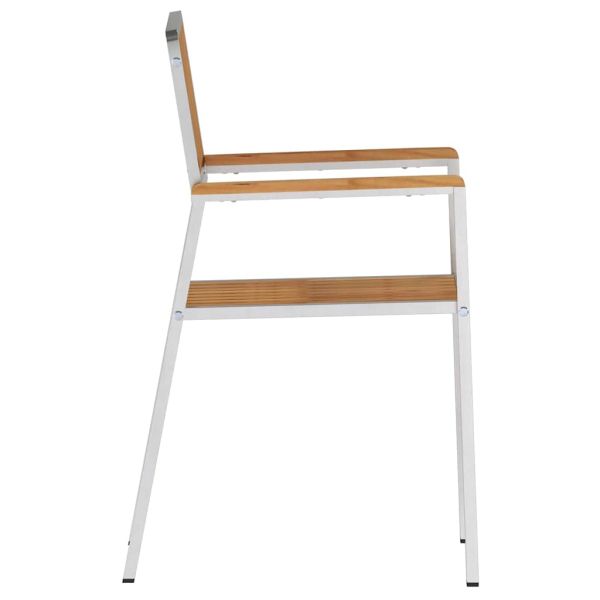 Градинскистол 4 pcs Кафяво 56x54,5x87см Масивно тиково дърво