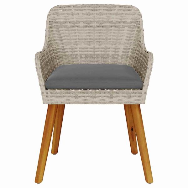 Градински стол 2 pcs Светлосиво 55 x 62.5 x 82см полиратан