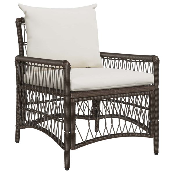 Градински стол с възглавница Кафяво 73 x 61 x 77 см полиратан