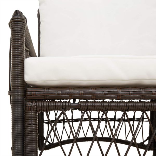 Градински стол с възглавница Кафяво 73 x 61 x 77 см полиратан