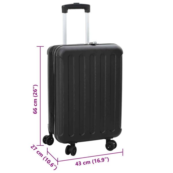 Куфар с заключване Черно 43 x 27 x 66 см ABS пластмаса
