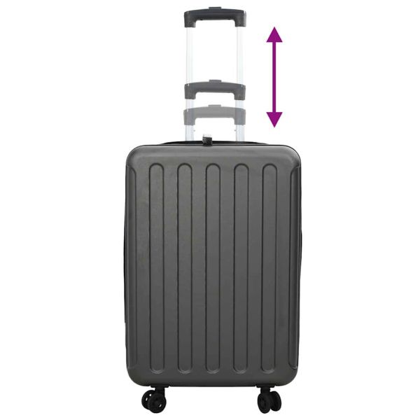 Куфар с заключване Тъмносив 43 x 27 x 66 см ABS пластмаса