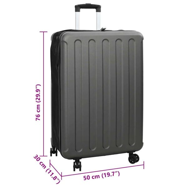 Куфар с заключване Тъмносив 50 x 30 x 76 см ABS пластмаса