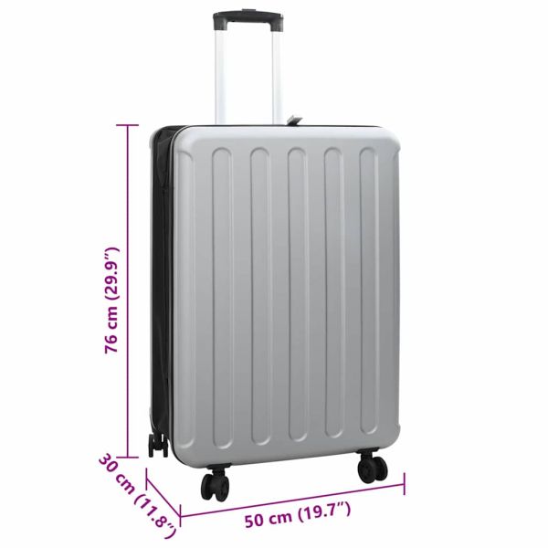 Куфар с заключване Сребрист 50 x 30 x 76 см ABS пластмаса