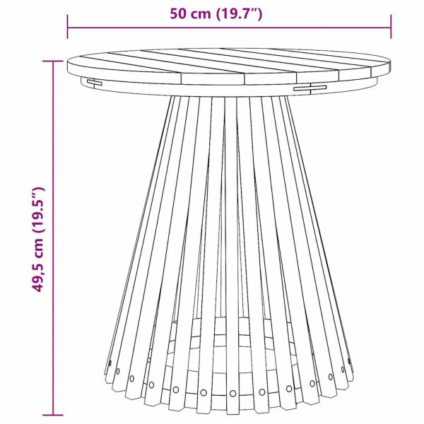 Странична маса Кафяво 50 x 50 x 49,5 см Солидно тиково дърво