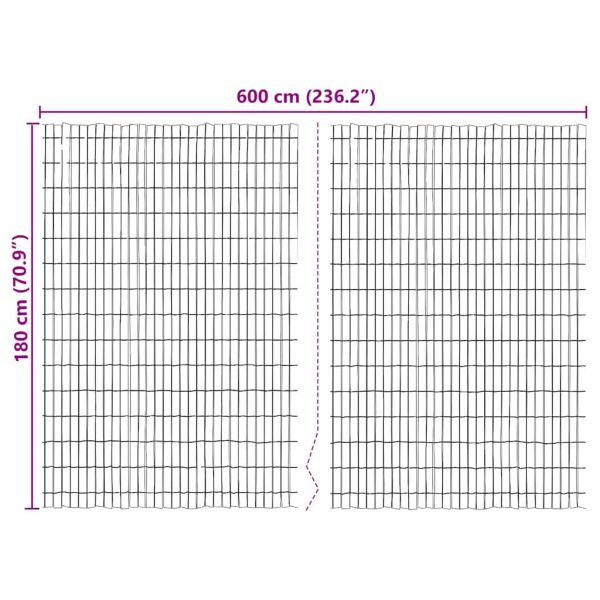 Ограда от кора Естествен 600 x 180 см Бор