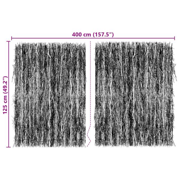 Ограда от клони Кафяво 400 x 125 cm Бреза