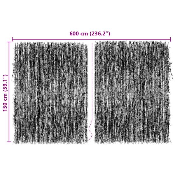 Ограда от клони Кафяво 600 x 150 cm Бреза