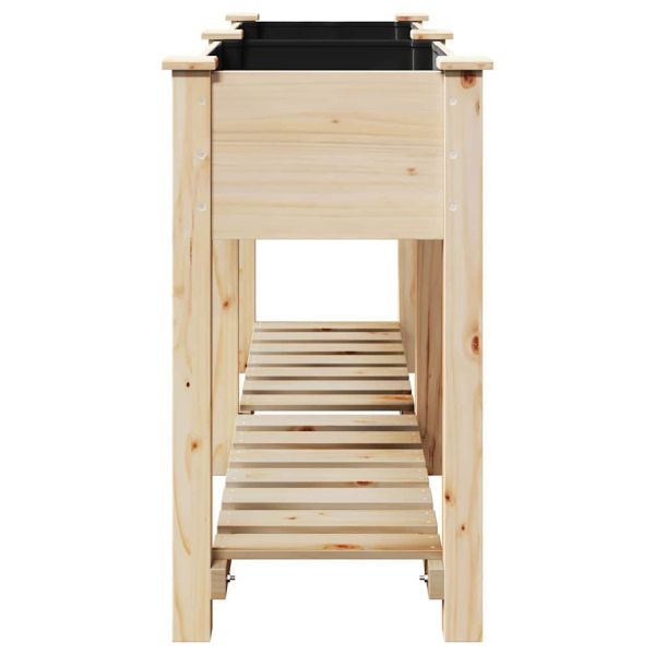 Градинска саксия Бежово 161 x 43 x 76,5 см Солидно ела дърво